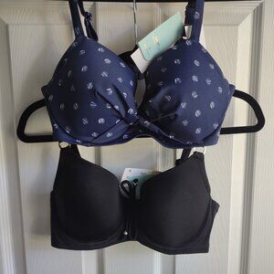Bikini swimsuits - 34D lightly padded underwire - bikini hipster bottoms - NWT